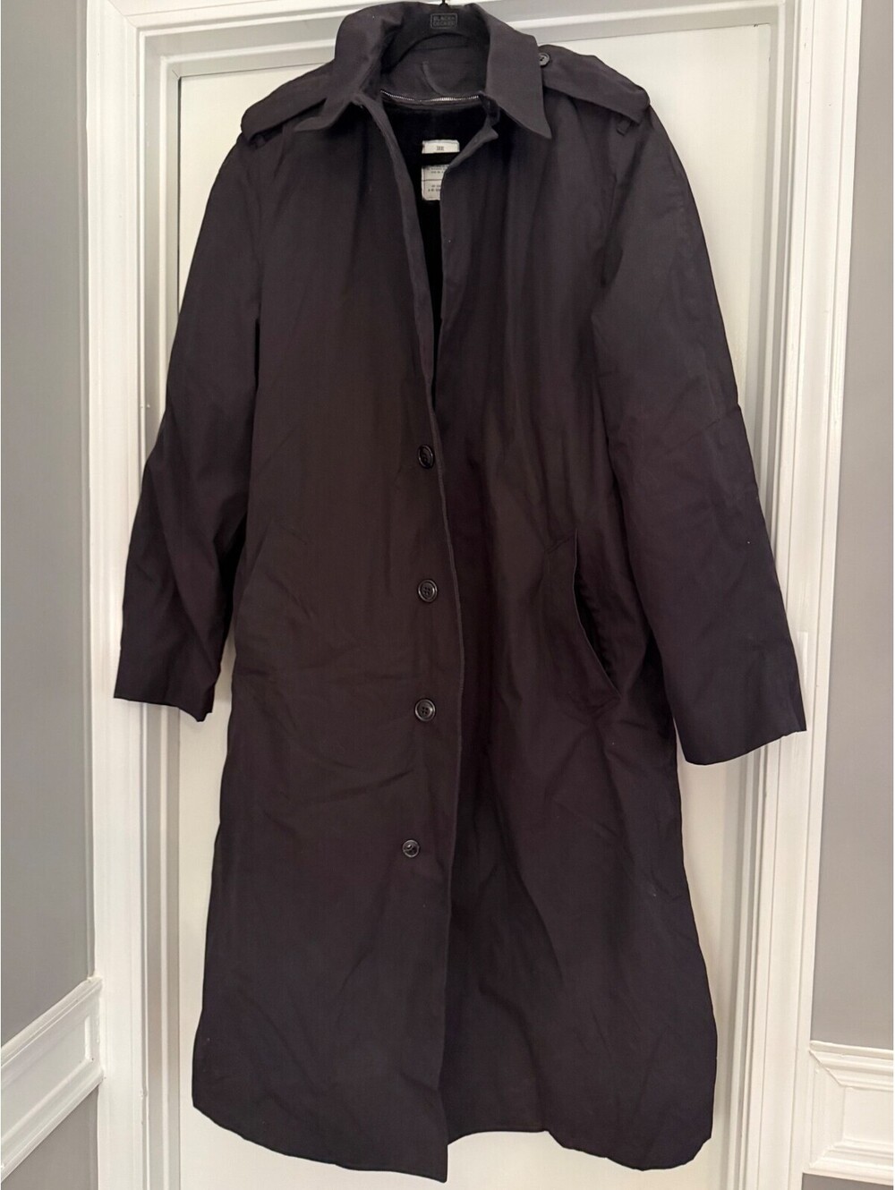 Men's All Weather Black Trench or Rain Coat 38XL